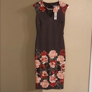 Brown polka dotted dress